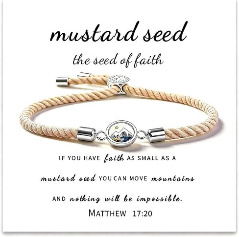 72ore Mustard Seed Bracelet Faith Jewelry Inspirational Gifts for Women Mustard Seed Jewelry Mountain and Sea Touch Bracelets Motivational Gift in Saudi Arabia