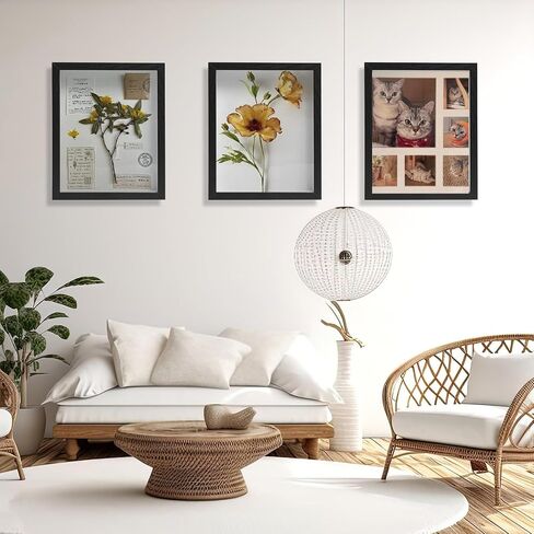 حافظة عرض بإطار صندوق الظل مقاس 8 × 10، وإطار صور ثلاثي الأبعاد، وصندوق عرض للتذكارات، ومستلزمات الأطفال، وذكريات الزفاف، والحرف اليدوية، والتذاكر والصور (أبيض، بدون خطافات) in Kuwait