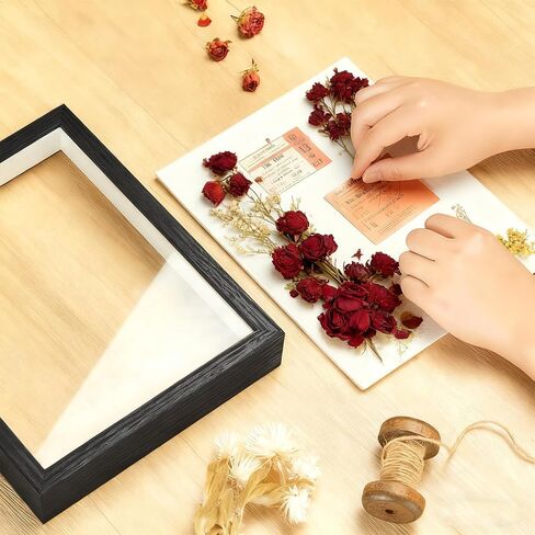 حافظة عرض بإطار صندوق الظل مقاس 8 × 10، وإطار صور ثلاثي الأبعاد، وصندوق عرض للتذكارات، ومستلزمات الأطفال، وذكريات الزفاف، والحرف اليدوية، والتذاكر والصور (أبيض، بدون خطافات) in Kuwait