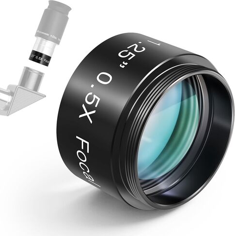 Astromania 1.25" 0.5X Reducer Corrector - C-Mount Standard for C Or CS Mount CCTV Type Cameras with Telescopes - Reduces The Focal Length for Visual and Photographic Use in Saudi Arabia