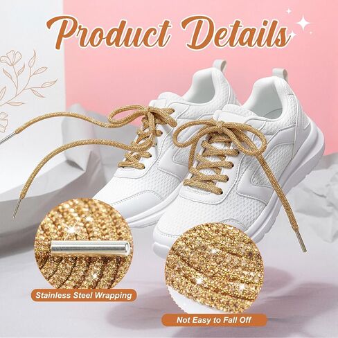 8 pcs Rhinestone Shoe Laces 47" Rhinestone Glitter Rope Bling Round Shoe Laces for Sneakers Hoodie Strings in Saudi Arabia