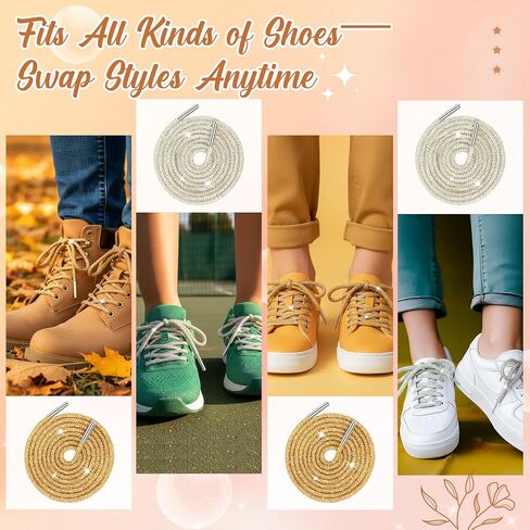 8 pcs Rhinestone Shoe Laces 47" Rhinestone Glitter Rope Bling Round Shoe Laces for Sneakers Hoodie Strings in Saudi Arabia