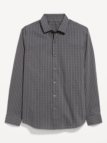 Old Navy Slim Fit Pro Signature Performance Dress Shirt - Grey Gingham Jas in Kuwait
