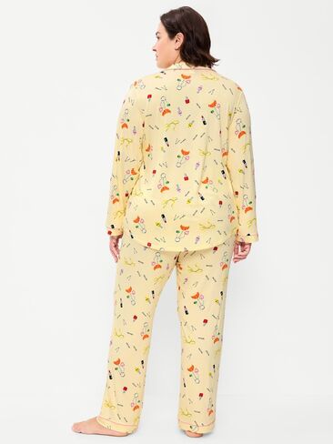 Old Navy Sunday Sleep Knit Jersey Pant Set - Yellow Print in Kuwait