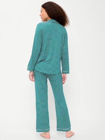 Old Navy Sunday Sleep Knit Jersey Pant Set - Green Stripe in Kuwait