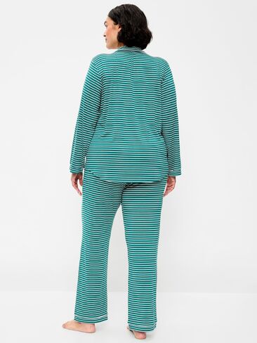 Old Navy Sunday Sleep Knit Jersey Pant Set - Green Stripe in Kuwait