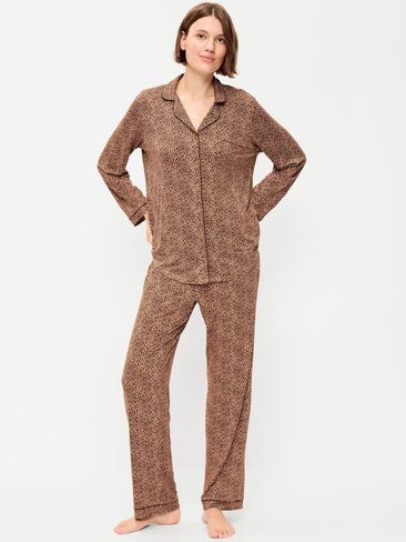 Old Navy Sunday Sleep Knit Jersey Pant Set - Cheetah in Kuwait
