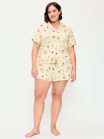 Old Navy Sunday Sleep Knit Jersey Short Set - Yellow Print in Kuwait