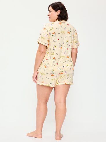 Old Navy Sunday Sleep Knit Jersey Short Set - Yellow Print in Kuwait