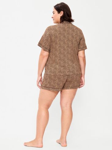 Old Navy Sunday Sleep Knit Jersey Short Set - Leopard in Kuwait