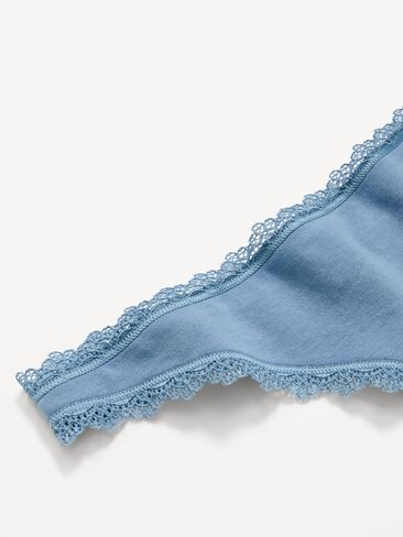 Old Navy Mid-Rise Everday Cotton Thong - Naturalist Blue in Kuwait