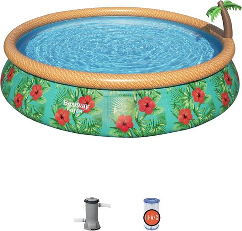 Bestway Fast Set Round Inflatable Pool Kit (8' x 24") | Includes 330gal Filter Pump in Saudi Arabia