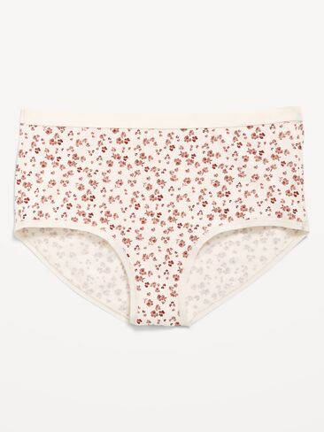 Old Navy High-Waisted Everyday Brief Cotton Underwear - Light Blue Floral in Kuwait