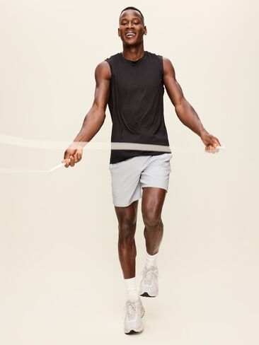 Old Navy Essential Woven Workout Shorts -- 7-inch inseam - Cloud Cover in Kuwait