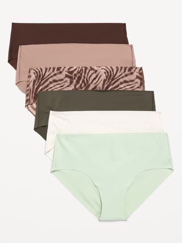 Old Navy Low-Rise No-Show Hipster Underwear 6-Pack - Zebra in Kuwait