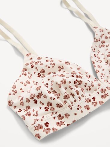 Old Navy Everyday Cotton Triangle Bralette - Light Blue Floral in Kuwait