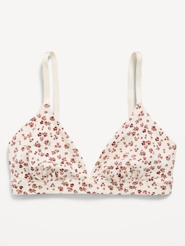 Old Navy Everyday Cotton Triangle Bralette - Light Blue Floral in Kuwait