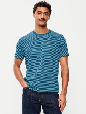 Old Navy Crew-Neck Striped T-Shirt - Bermuda Blue Stripe in Kuwait