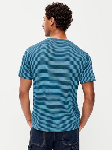 Old Navy Crew-Neck Striped T-Shirt - Bermuda Blue Stripe in Kuwait