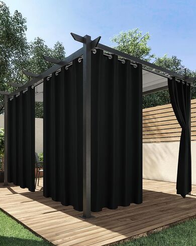 Outdoor Curtains for Patio Waterproof, 2 Panels - 54 x 84 Inch - Privacy Protection & Light Filtering Curtains Grommet Outside Curtains for Porch, Gazebo, Pergola, Backyard (Chocolate) in Saudi Arabia