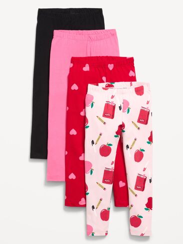 Old Navy 4-Pack Full-Length Jersey Leggings for Toddler Girls - Apples in Kuwait