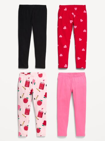Old Navy 4-Pack Full-Length Jersey Leggings for Toddler Girls - Apples in Kuwait