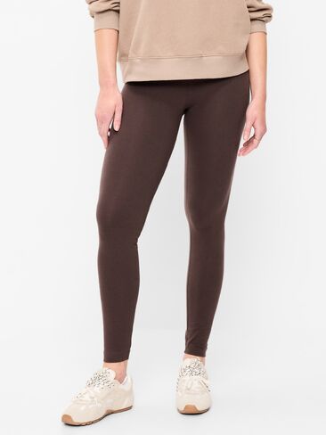 Old Navy High-Waisted Jersey Fashion Layering Leggings - Black Coffee in Kuwait