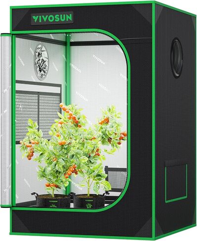 VIVOSUN S223 2x2 Grow Tent, 24"x24"x36" High Reflective Mylar with Observation Window and Floor Tray for Hydroponics Indoor Plant for VS1000 in Saudi Arabia