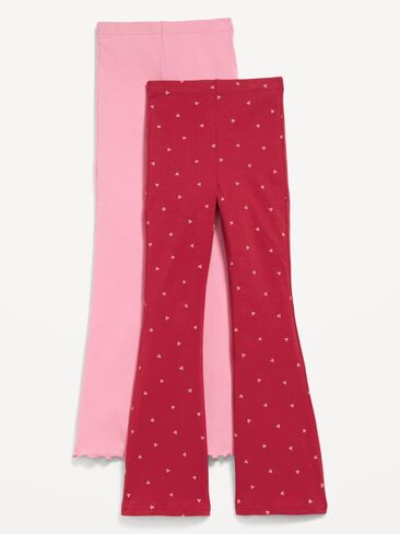 Old Navy Full-Length Flared Leggings 2-Pack for Girls - Red Hearts in Kuwait