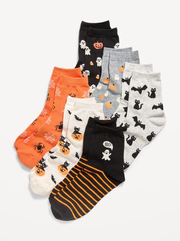 Old Navy Novelty Quarter Crew Socks 6-Pack for Women - Halloween Icons in Kuwait