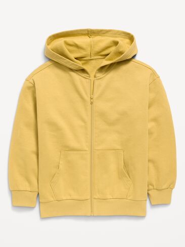 Old Navy Oversized Zip Hoodie for Boys - Cornhusk in Kuwait