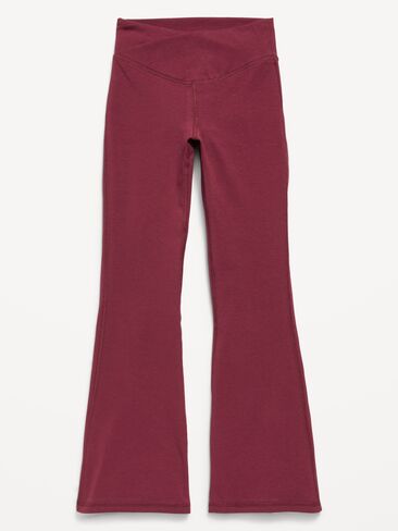 Old Navy High-Waisted PowerChill Crossover Flared Leggings for Girls - Red Lacquer in Saudi Arabia