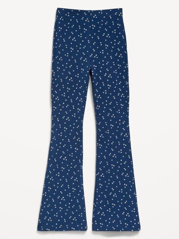 Old Navy High-Waisted Flared Leggings for Girls - Navy Ditsy Floral in Kuwait