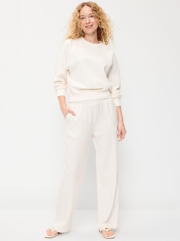 Old Navy High-Waisted SoComfy Wide-Leg Sweatpants - Sea Salt in Kuwait