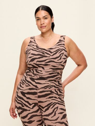 Old Navy StudioSmooth Seamed Longline Top - Brown Animal in Kuwait