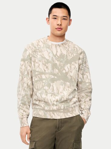 Old Navy Loose Printed Rotation Crew-Neck Sweatshirt - Khaki Camouflage in Kuwait