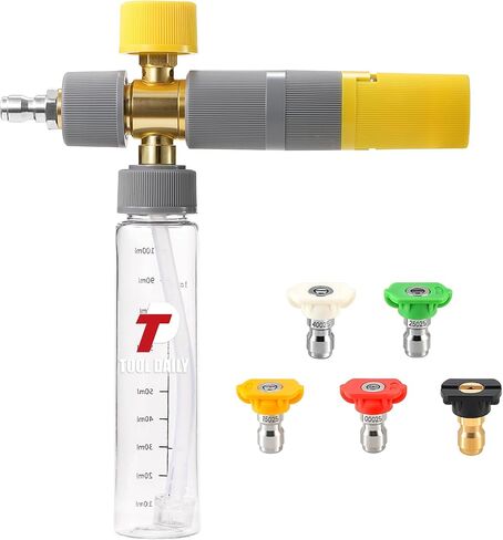 Tool Daily Foam Cannon, 1/4 Inch Quick Connect, Power Washer Foam Cannon with 5 Pressure Washer Nozzles,1 Liter in Saudi Arabia