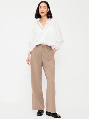 Old Navy Extra High-Waisted Taylor Wide-Leg Trouser Pants - Sedimentary in Kuwait