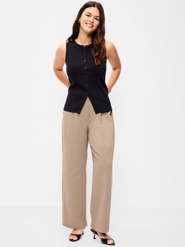 Old Navy Extra High-Waisted Taylor Wide-Leg Trouser Pants - Sedimentary in Kuwait