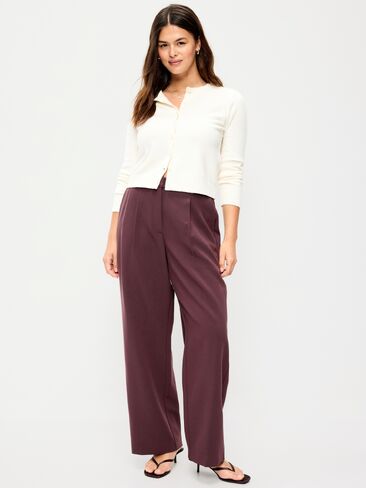 Old Navy Extra High-Waisted Taylor Wide-Leg Trouser Pants - Plum Wine in Kuwait