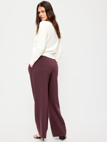 Old Navy Extra High-Waisted Taylor Wide-Leg Trouser Pants - Plum Wine in Kuwait