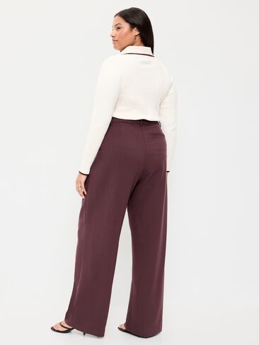 Old Navy Extra High-Waisted Taylor Wide-Leg Trouser Pants - Plum Wine in Kuwait