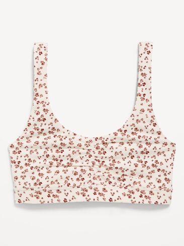 Old Navy Ruched Cotton Bralette - Light Blue Floral in Kuwait