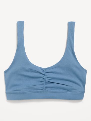 Old Navy Ruched Cotton Bralette - Naturalist Blue in Kuwait