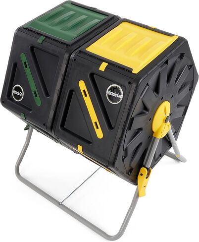 Dual Chamber Compost Tumbler – Easy-Turn, Fast-Working System – All-Season, Heavy-Duty, High Volume Composter with 2 Sliding Doors - (2 – 18.5gallon /70 Liter) in Saudi Arabia