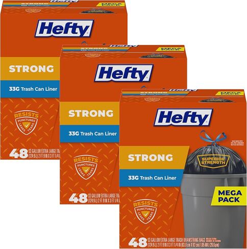 Hefty Strong Large Trash Bags, 33 Gallon, 48 Count in Saudi Arabia