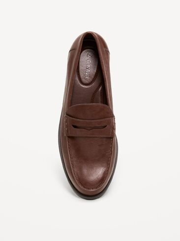Old Navy Faux-Leather Loafers for Men - Russet Brown in Kuwait