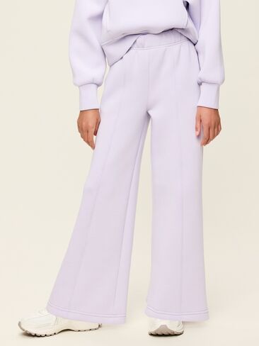 Old Navy High-Waisted Bounce Fleece Wide-Leg Sweatpants for Girls - Dusky Lavender in Kuwait