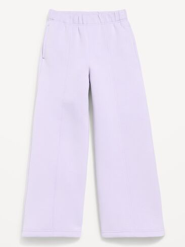 Old Navy High-Waisted Bounce Fleece Wide-Leg Sweatpants for Girls - Dusky Lavender in Kuwait