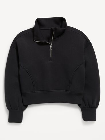 Old Navy Bounce Fleece Half-Zip Pullover Sweatshirt for Girls - Light Black Heather in Kuwait